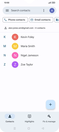 Press the new contact icon.