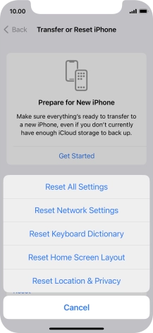 Press Reset All Settings.
