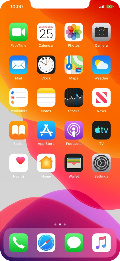 When the battery charging icon is displayed, the battery is charging.