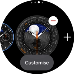 Press the required watch face.
