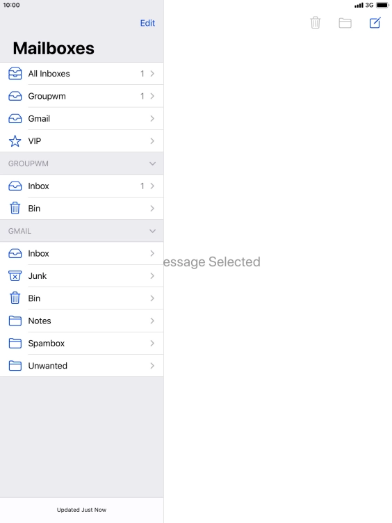 Press the required email account.