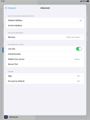 Press the indicator next to 