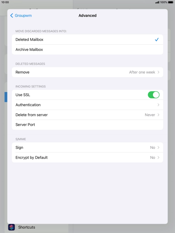 Press the indicator next to 