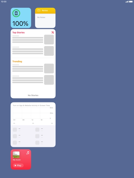 Press and hold the required widget until a pop-up menu is displayed.