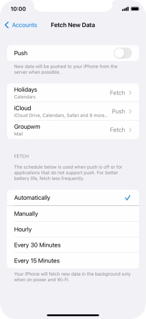 If you turn off the function, press the required setting.