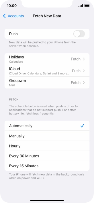 If you turn off the function, press the required setting.