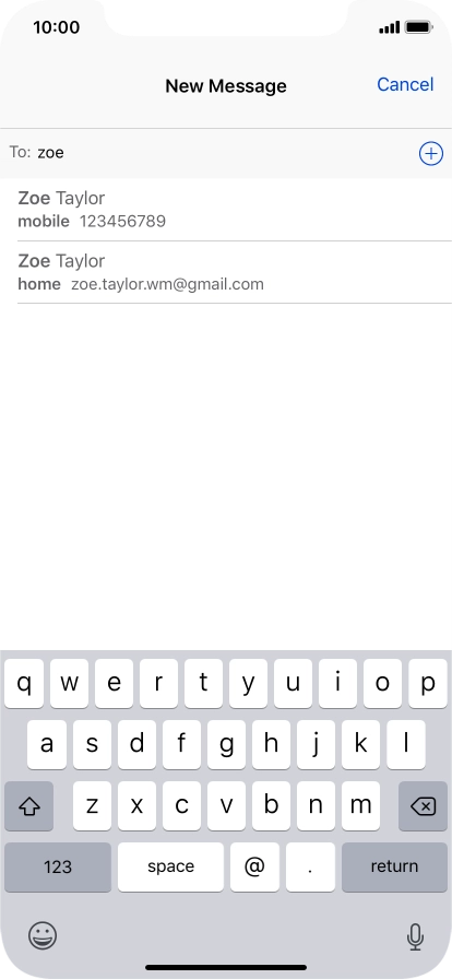 Press the required contact.