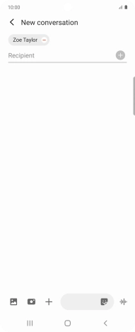 Press the text input field and write the text for your text message.