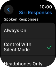 Press the required setting.