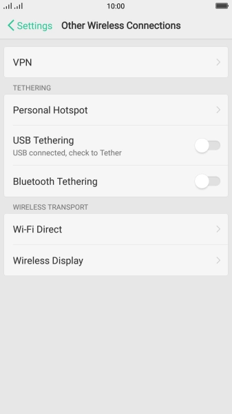 Press Personal Hotspot.