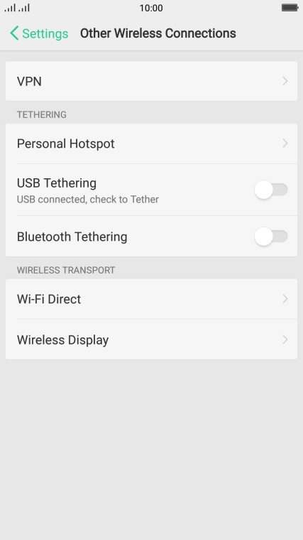 Press Personal Hotspot.