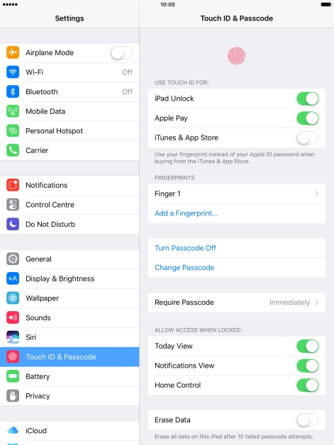Press the indicator next to 