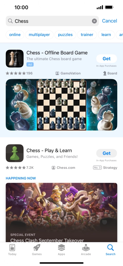 Press the required app.