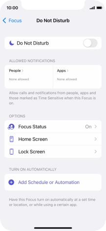 Press People and follow the instructions on the screen to select which contacts you would like to receive calls and notifications from when Do Not Disturb is turned on.