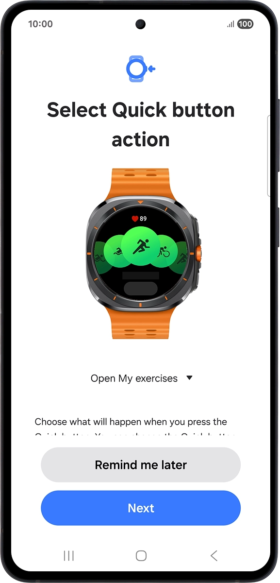 On your phone: Follow the instructions on the screen to select the required settings and press Next.