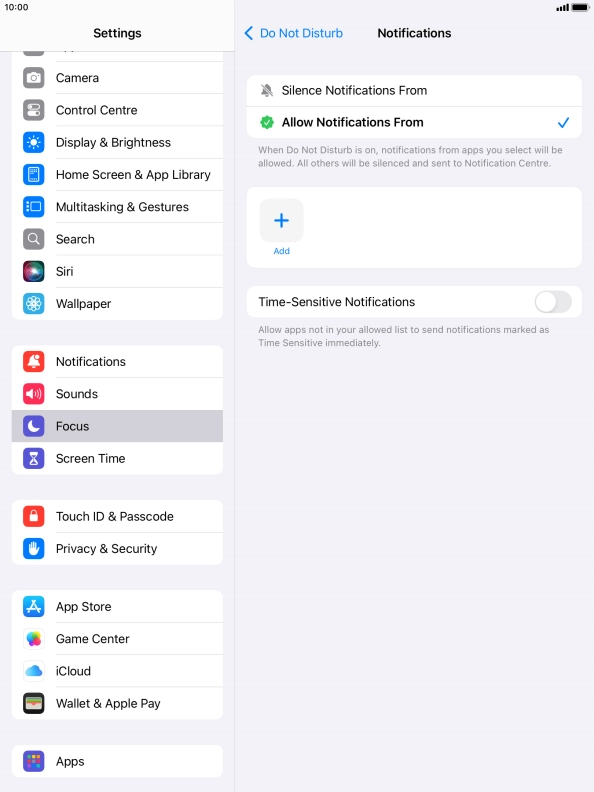 Press the indicator next to 