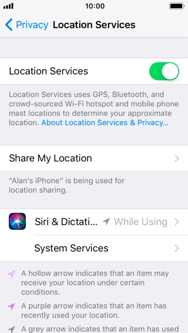 Press the required application.