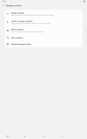 Press Import or export contacts.