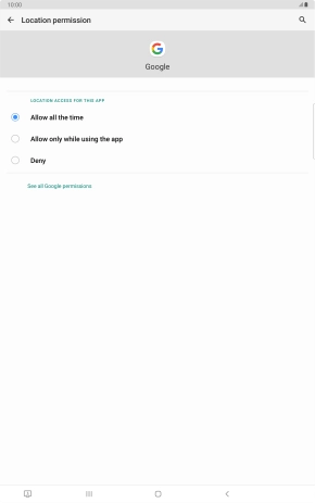 Press the required setting.