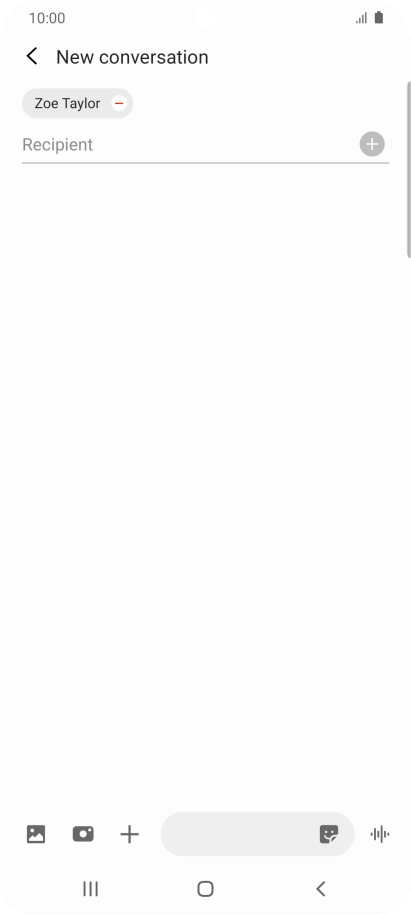 Press the text input field and write the text for your text message.