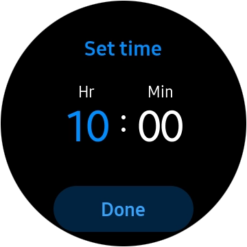 Slide your finger right or left on the Touch bezel to set the required time.