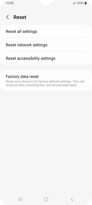 Press Factory data reset.