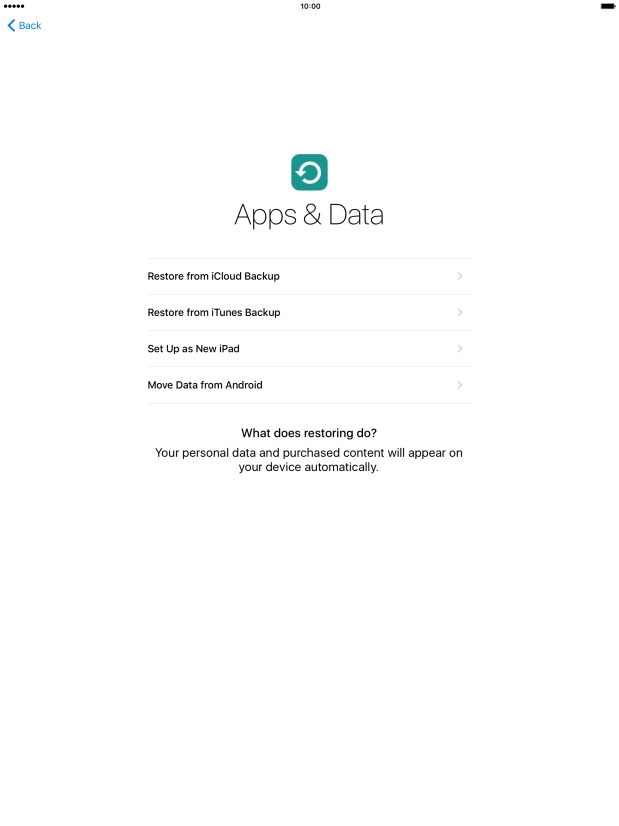 Press Restore from iCloud Backup.