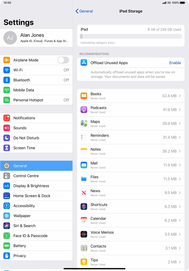 Press the required app.