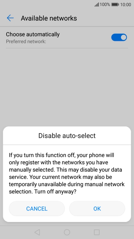 Press OK and your phone will search for networks.