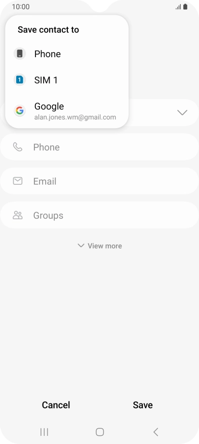 Press the required Google account.