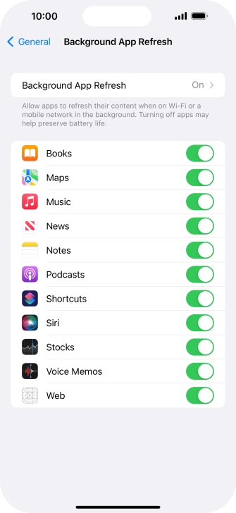 Press Background App Refresh.
