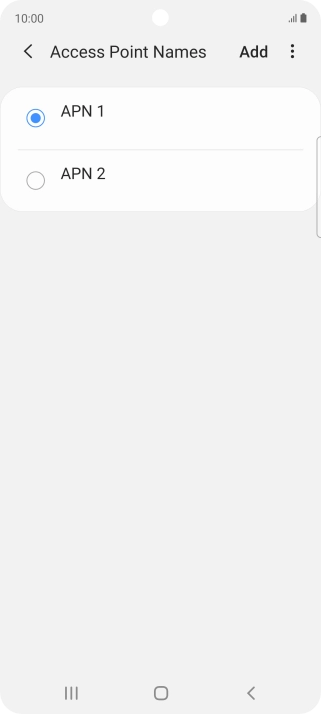 Press the field next to the data connection to activate it.