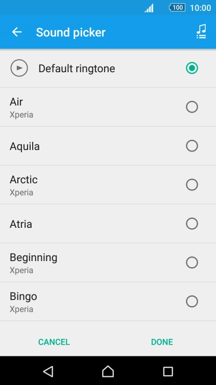 Press the required ring tones to hear them.