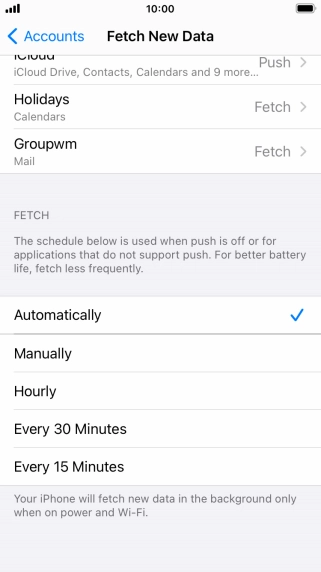 If you turn off the function, press the required setting.