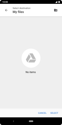 To create a new folder, press the new folder icon and follow the instructions on the screen to create a new folder.