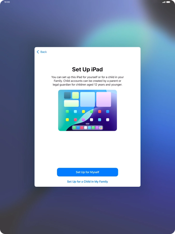 Press Set Up for Myself.