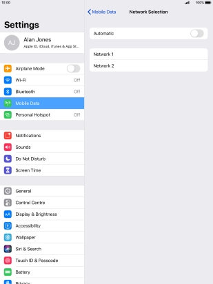 If you turn off the function, press the required network.