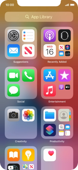 Press the required app.