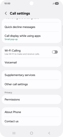 Press Supplementary services.