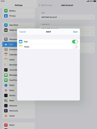 Press Save. Your email account has now been set up. To select more settings for incoming and outgoing server, proceed with the following steps.