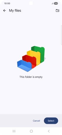 To create a new folder, press the new folder icon and follow the instructions on the screen to create a new folder.