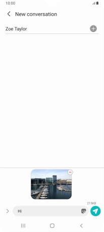 Press the send icon when you've finished your picture message.
