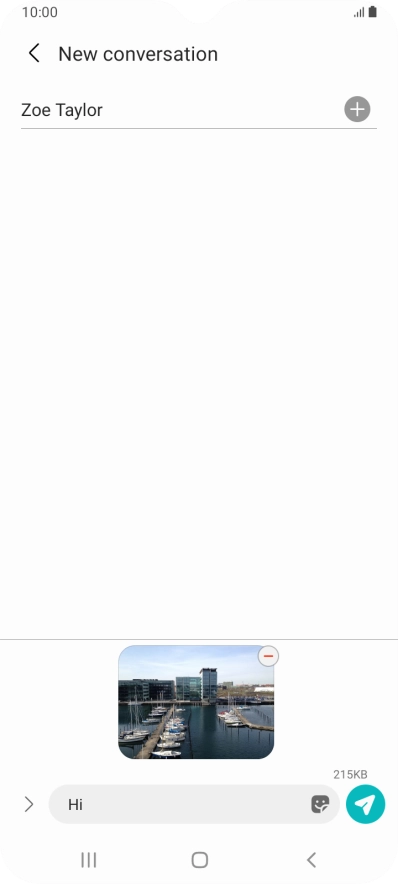 Press the send icon when you've finished your picture message.