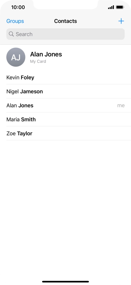Press the required contact.