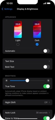 Press the indicator next to 