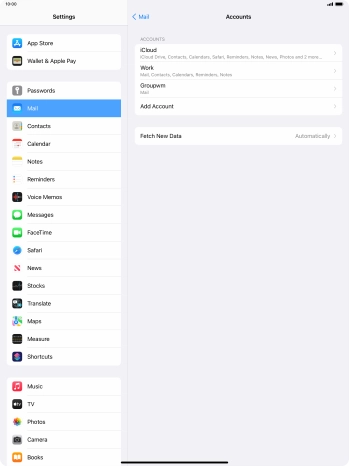 Press the name of the email account you've just set up.