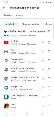 Press the required app.
