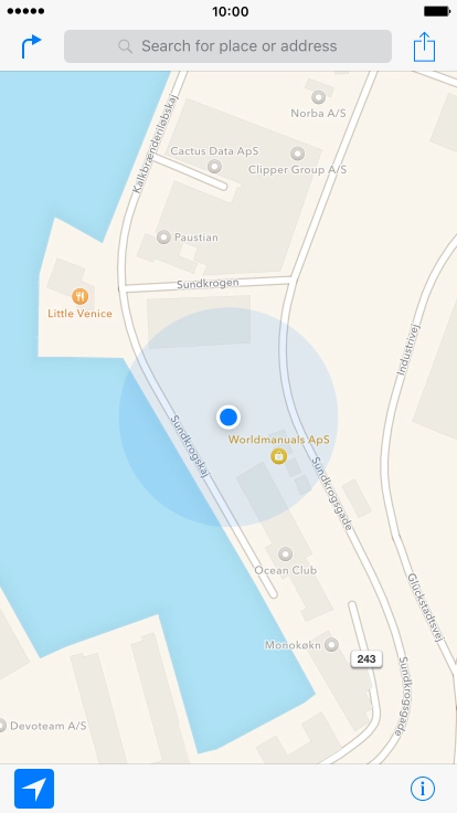 Press Search for place or address.