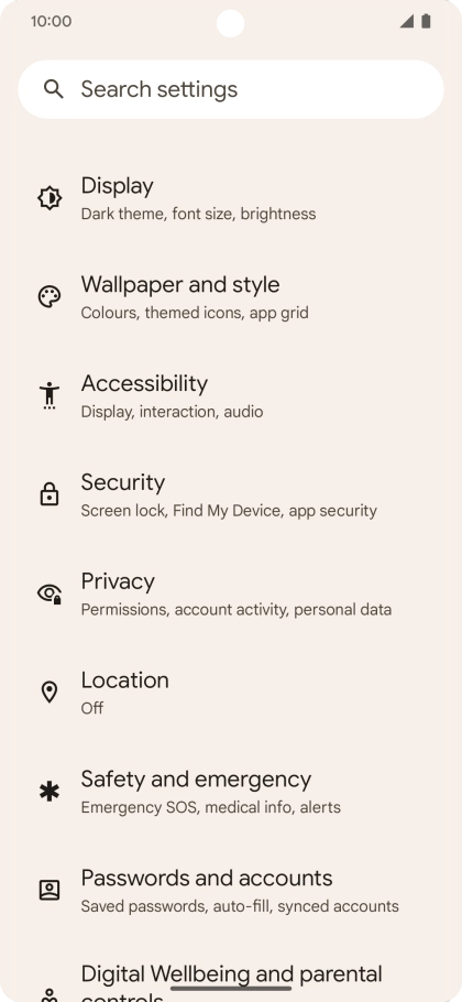 Press Passwords and accounts.