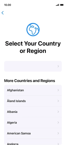 Press the required country or area.